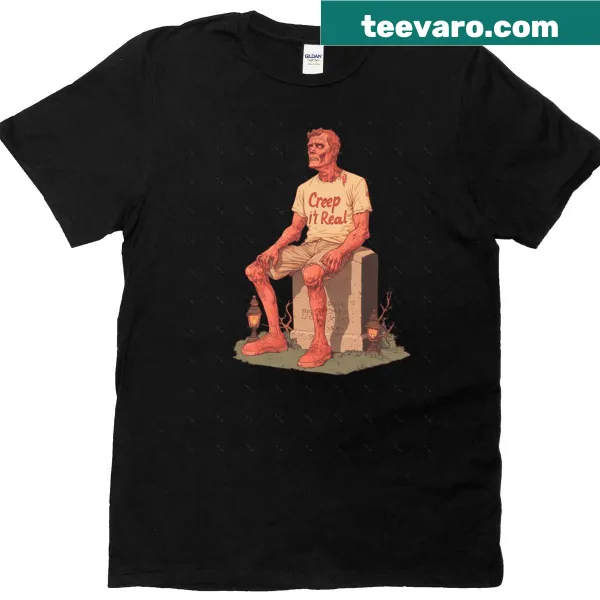 Oversized t-shirt with humorous zombie graphic