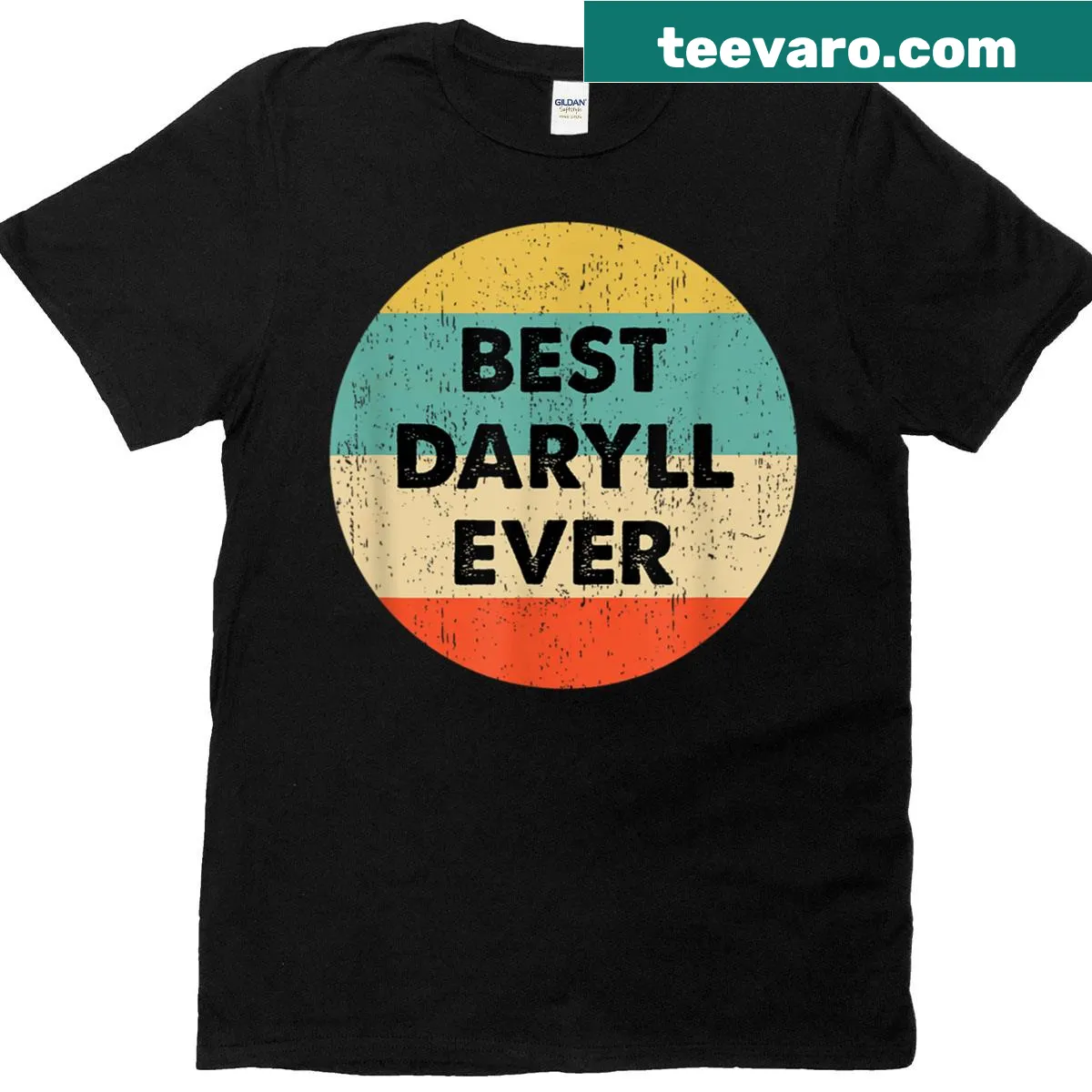 Daryll Name T-shirt with clean typographic design — on a men's t-shirt
