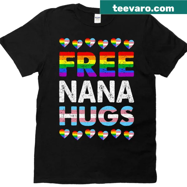 Bear graphic with rainbow theme promoting hugs and LGBTQ+ support