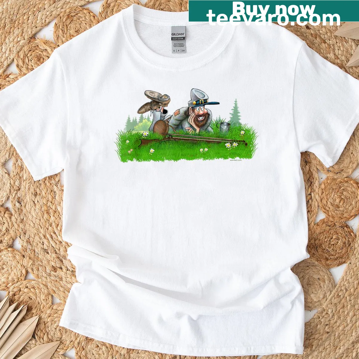 Vintage-style Civil War soldier graphic with humorous text — on a men's t-shirt