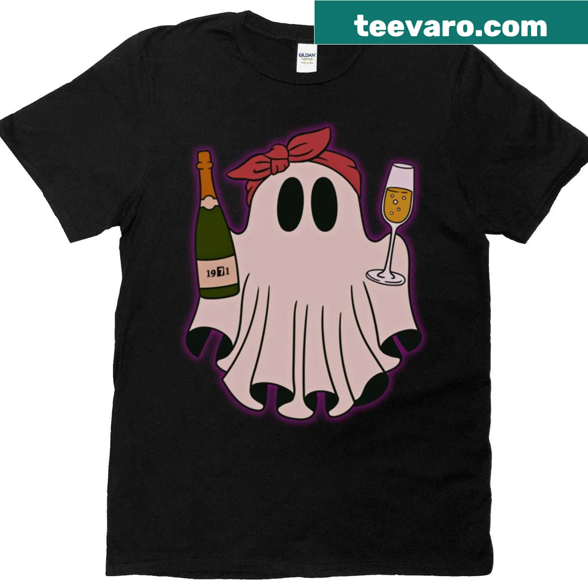 Ethereal ghost design promoting well-being on a t-shirt — on a men's t-shirt