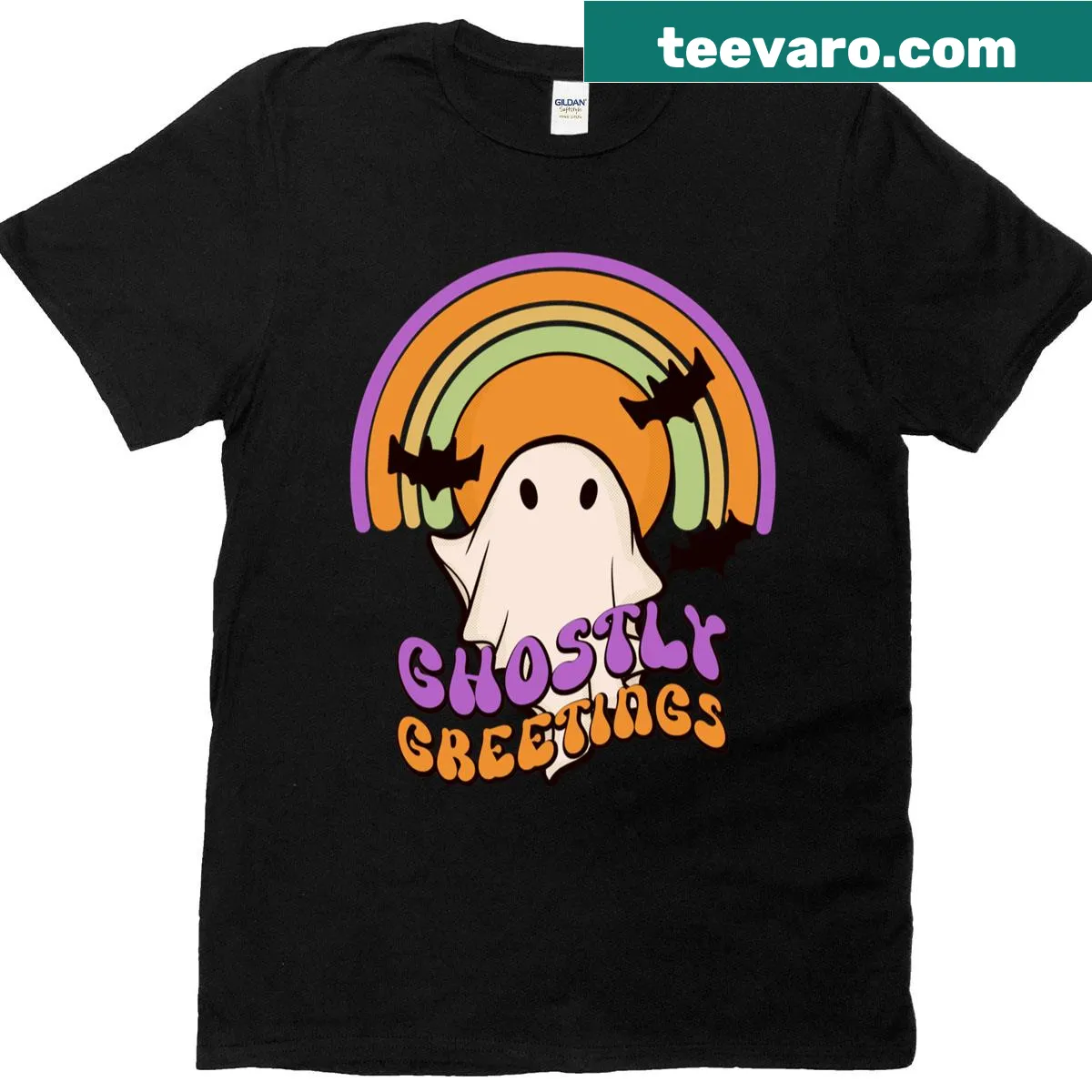 Friendly ghost illustrations on a t-shirt — on a men's t-shirt