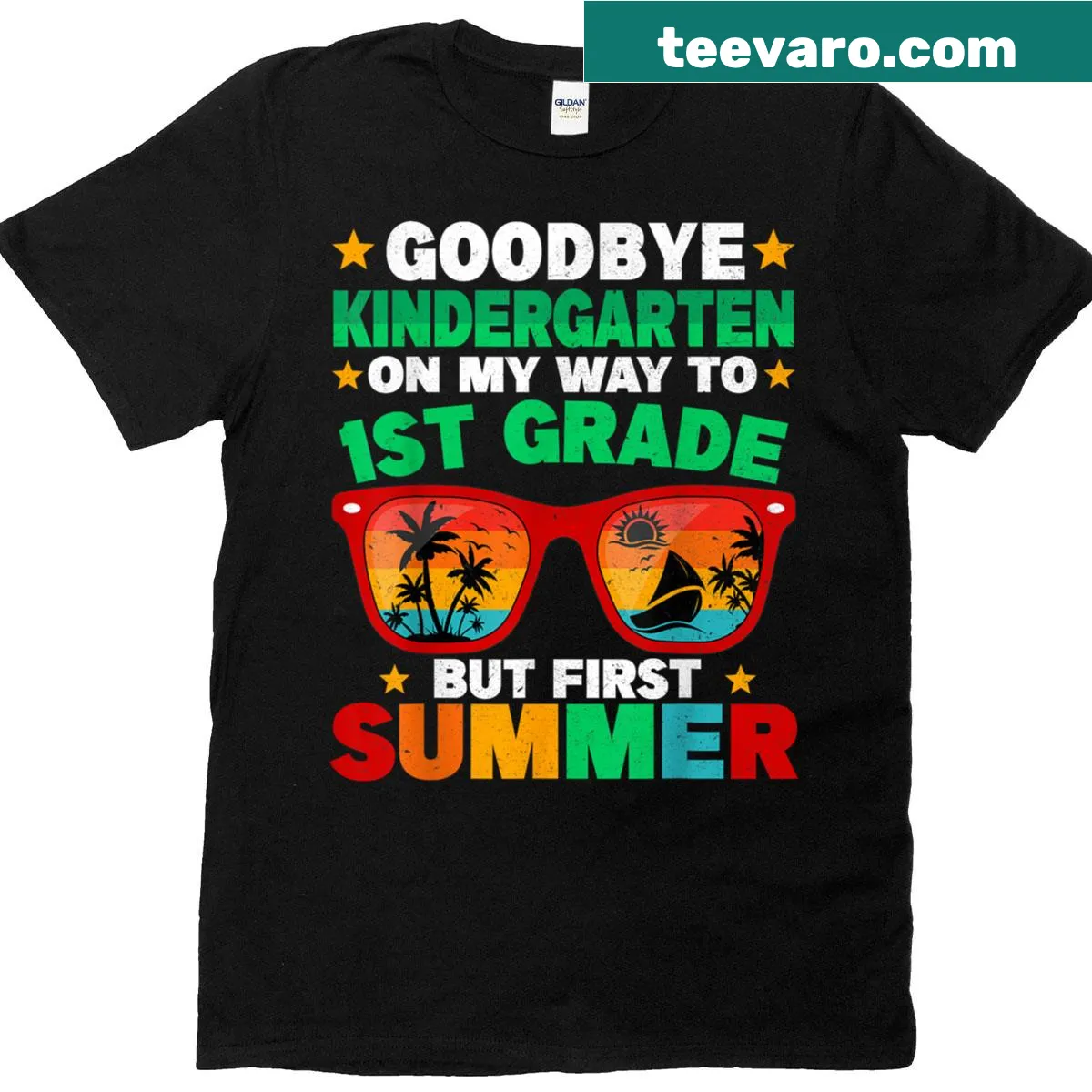 Graduation design celebrating kindergarten completion on a t-shirt — on a men's t-shirt
