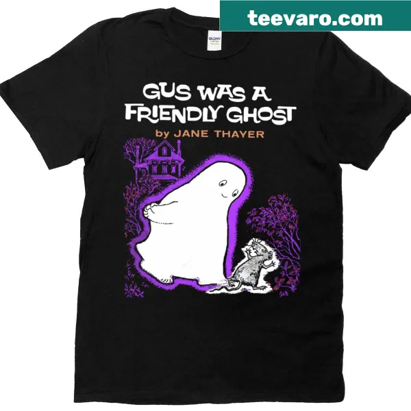 Cartoon of Gus the friendly ghost on a children's T-shirt