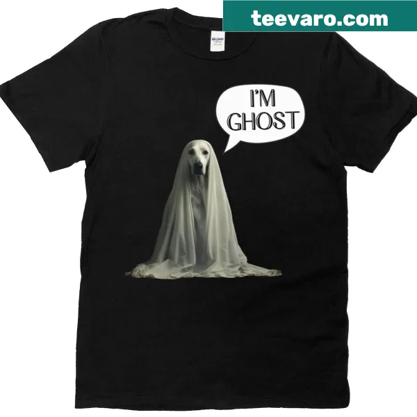 Ghost dog graphic on vintage oversized Halloween t-shirt