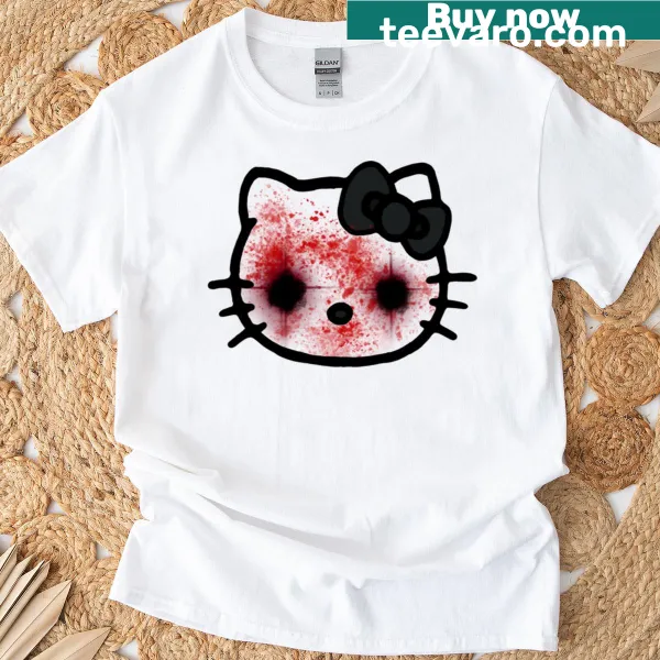 Eerie Horror Kitty T-shirt featuring a spooky cat design