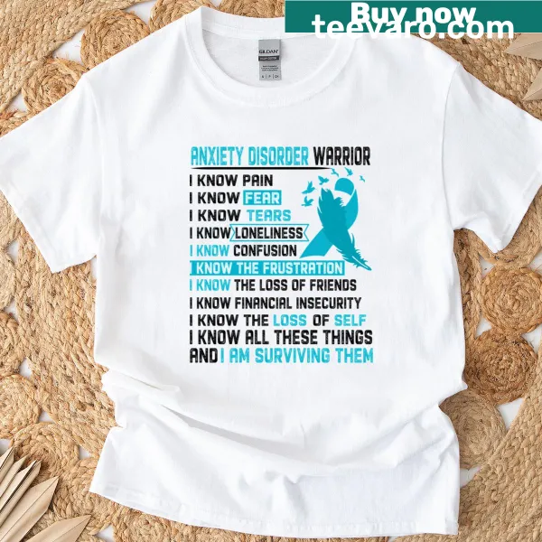 Empowering t-shirt with the phrase about anxiety resilience