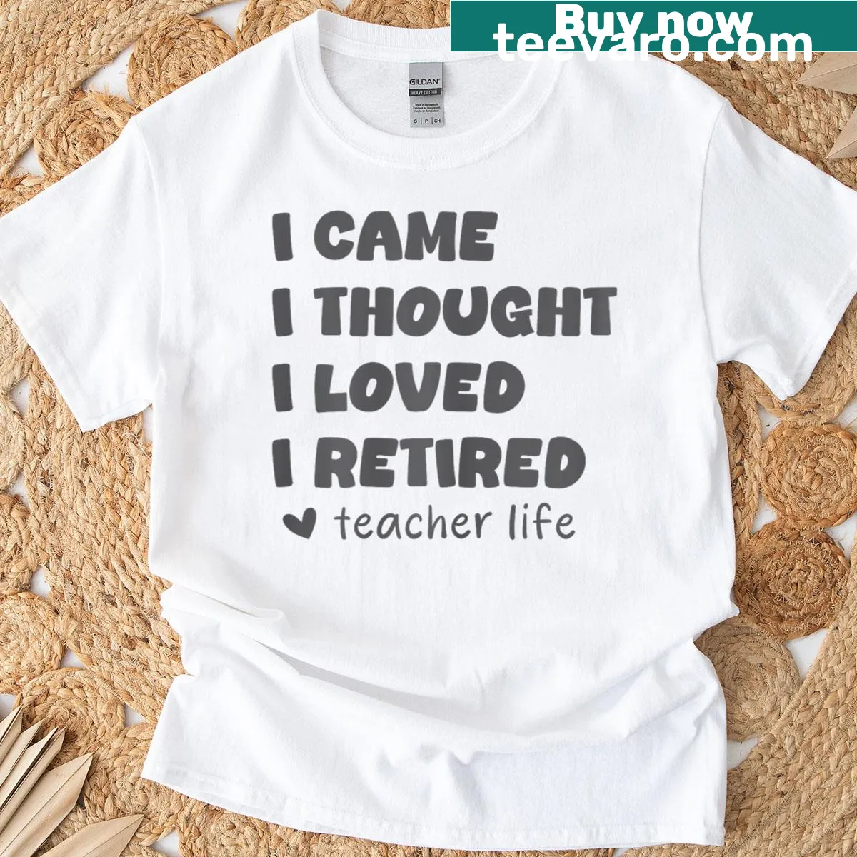 Funny retired teacher quote t-shirt celebrating retirement life — on a men's t-shirt