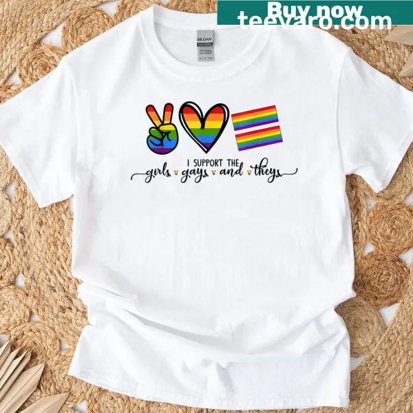 Supportive t-shirt for LGBTQ+ rights with bold text