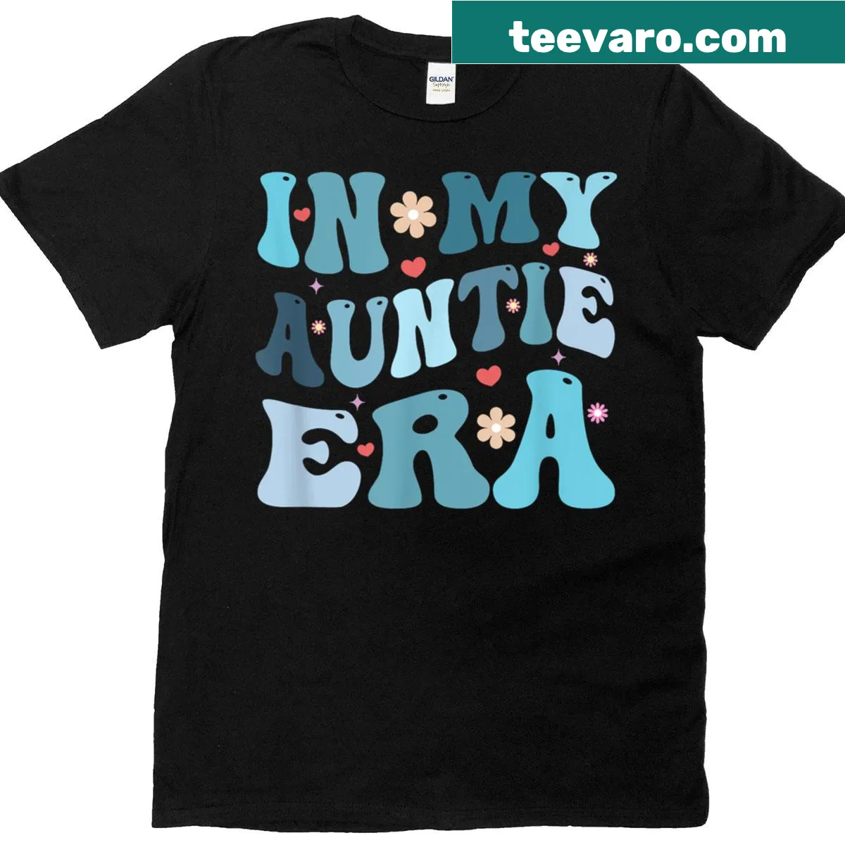 Retro style t-shirt with the phrase 'In My Auntie Era' for women — on a men's t-shirt