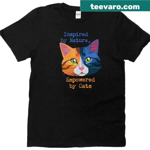 Oversized t-shirt with nature and cat-themed typography design