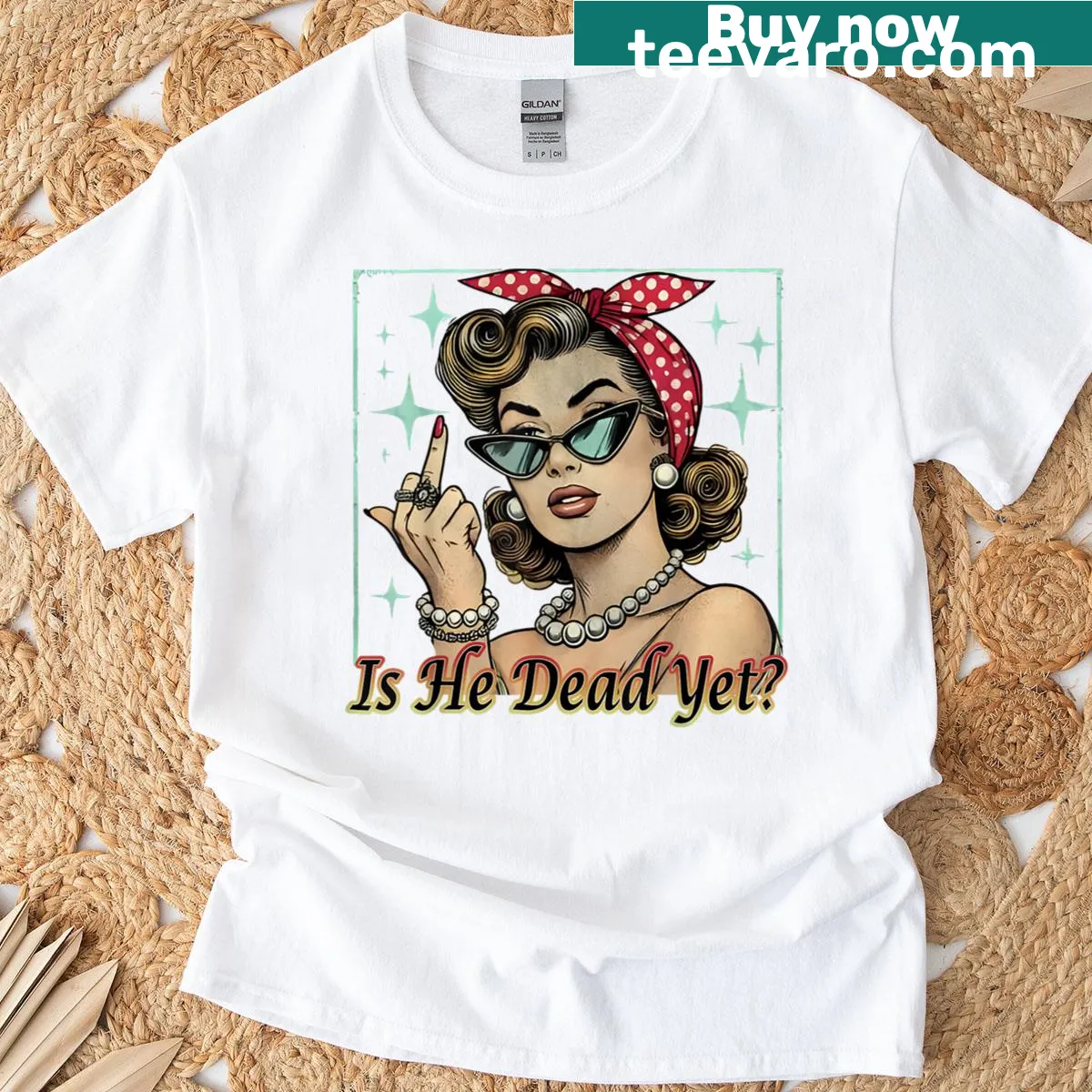 Vintage-style t-shirt with an edgy phrase about mortality — on a men's t-shirt