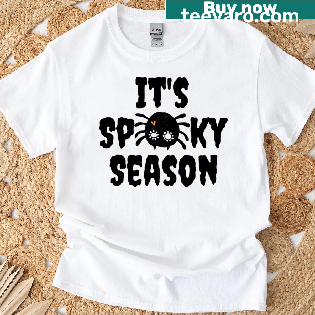 Fun T-shirt with 'It's Spooky Season' text — on a men's t-shirt