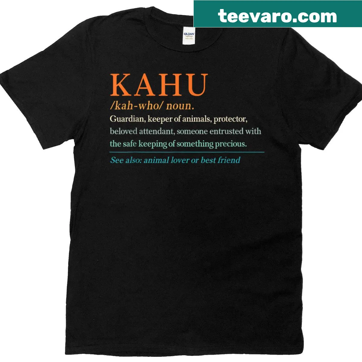 Sentimental t-shirt honoring pet guardianship with a definition — on a men's t-shirt