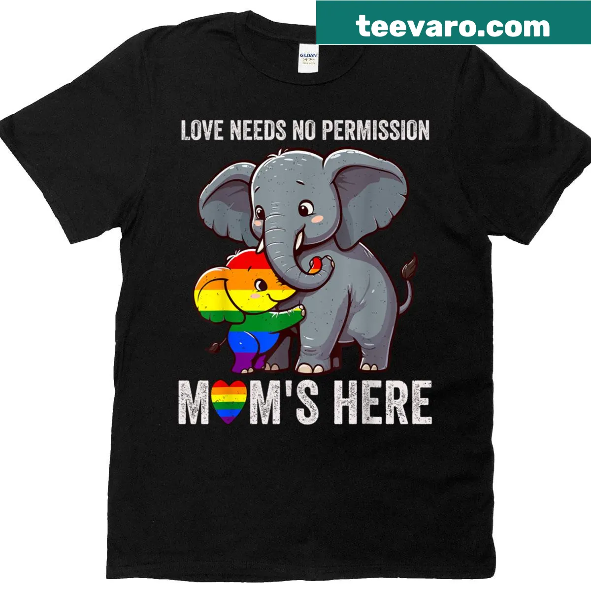 Text tee stating 'Love Needs No Permission' for LGBTQ support. — on a men's t-shirt