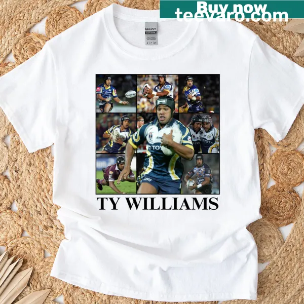 T-shirt featuring the name 'Ty Williams' in bold text.