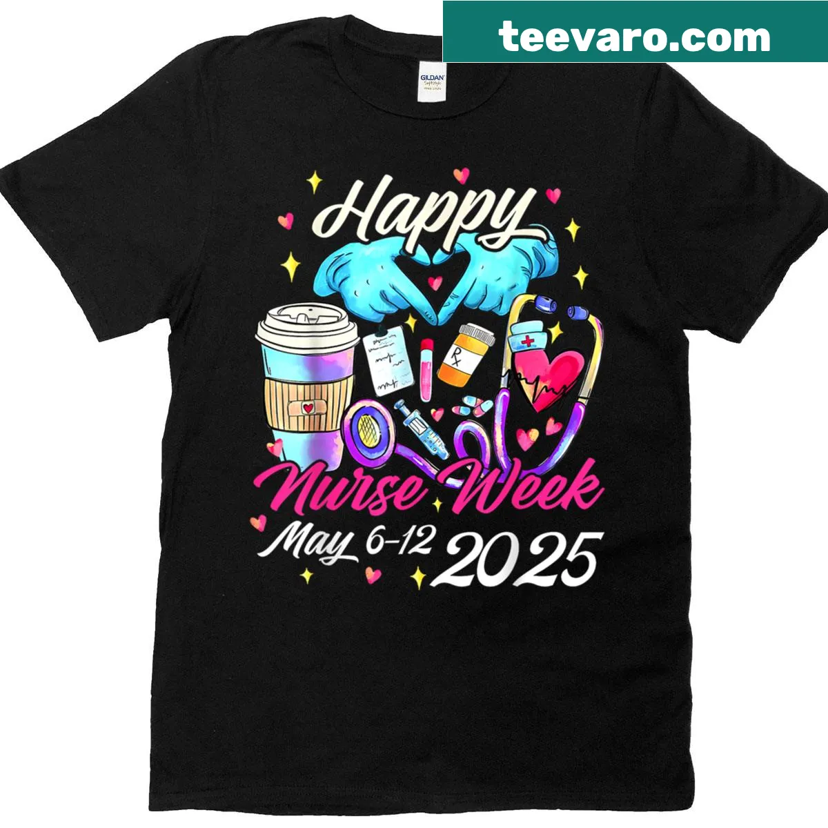 Typography T-shirt celebrating Nurse Appreciation Week 2025 — on a men's t-shirt