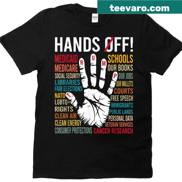Protest T-shirt with the phrase 'Resist Hands Off'