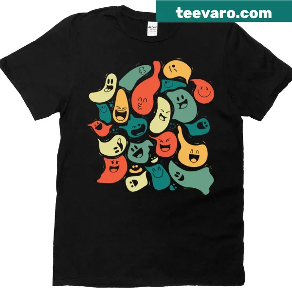 Oversized retro t-shirt featuring cute vintage ghosts design