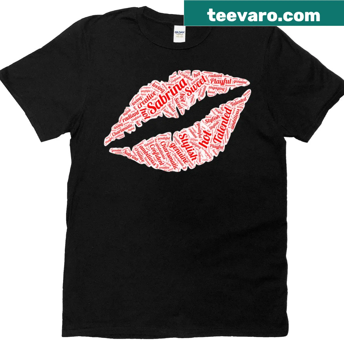 Inspiring Sabrina t-shirt for women and girls with stylish text — on a men's t-shirt
