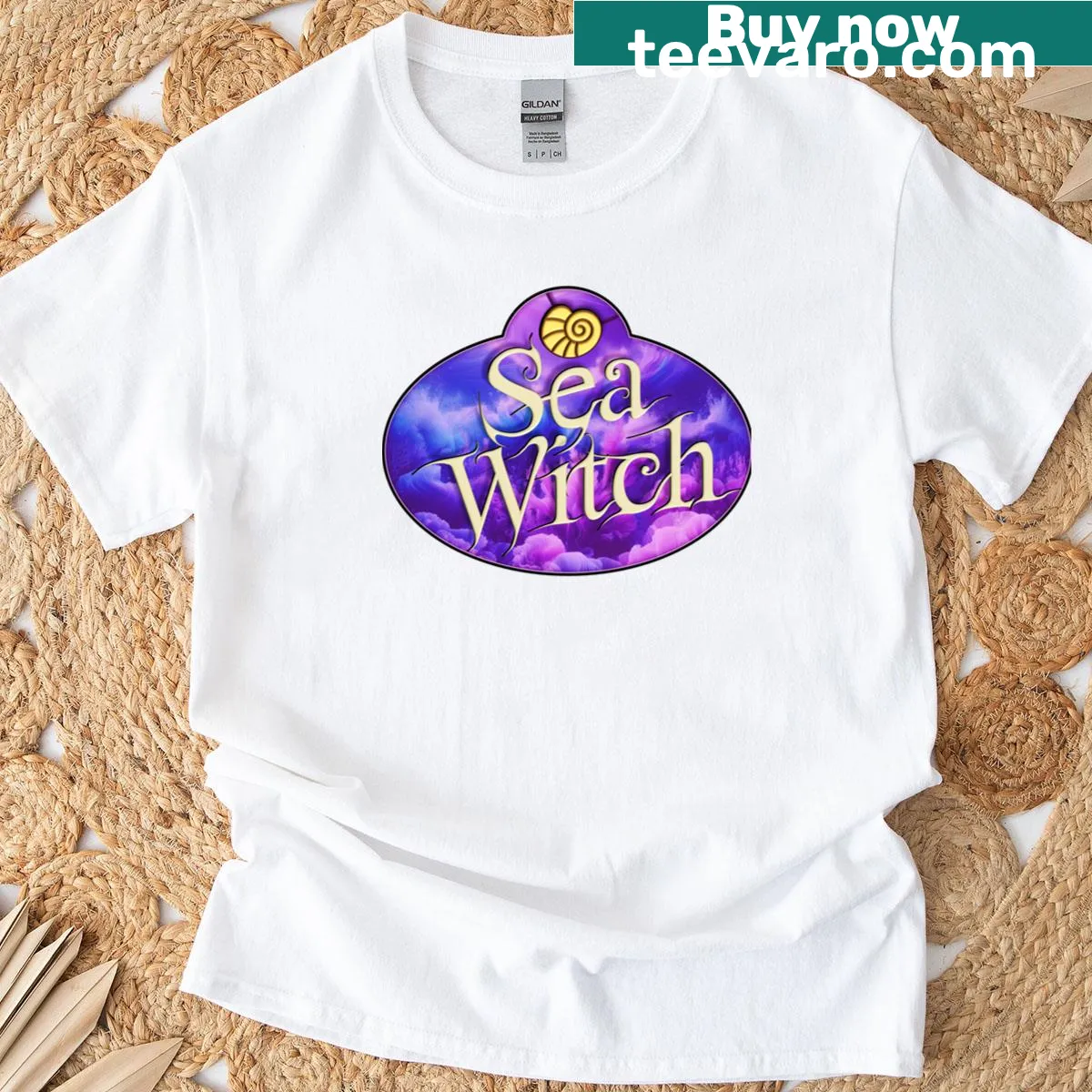 Ursula-inspired nametag design on a T-shirt — on a men's t-shirt