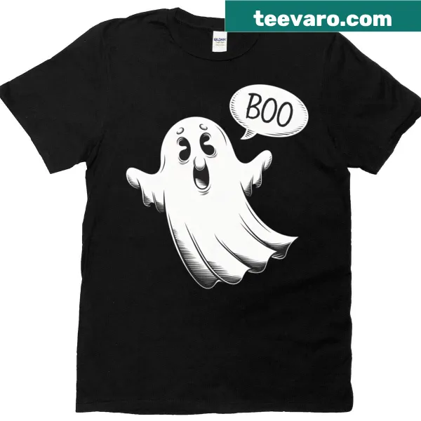 Vintage Halloween t-shirt with a playful ghost design