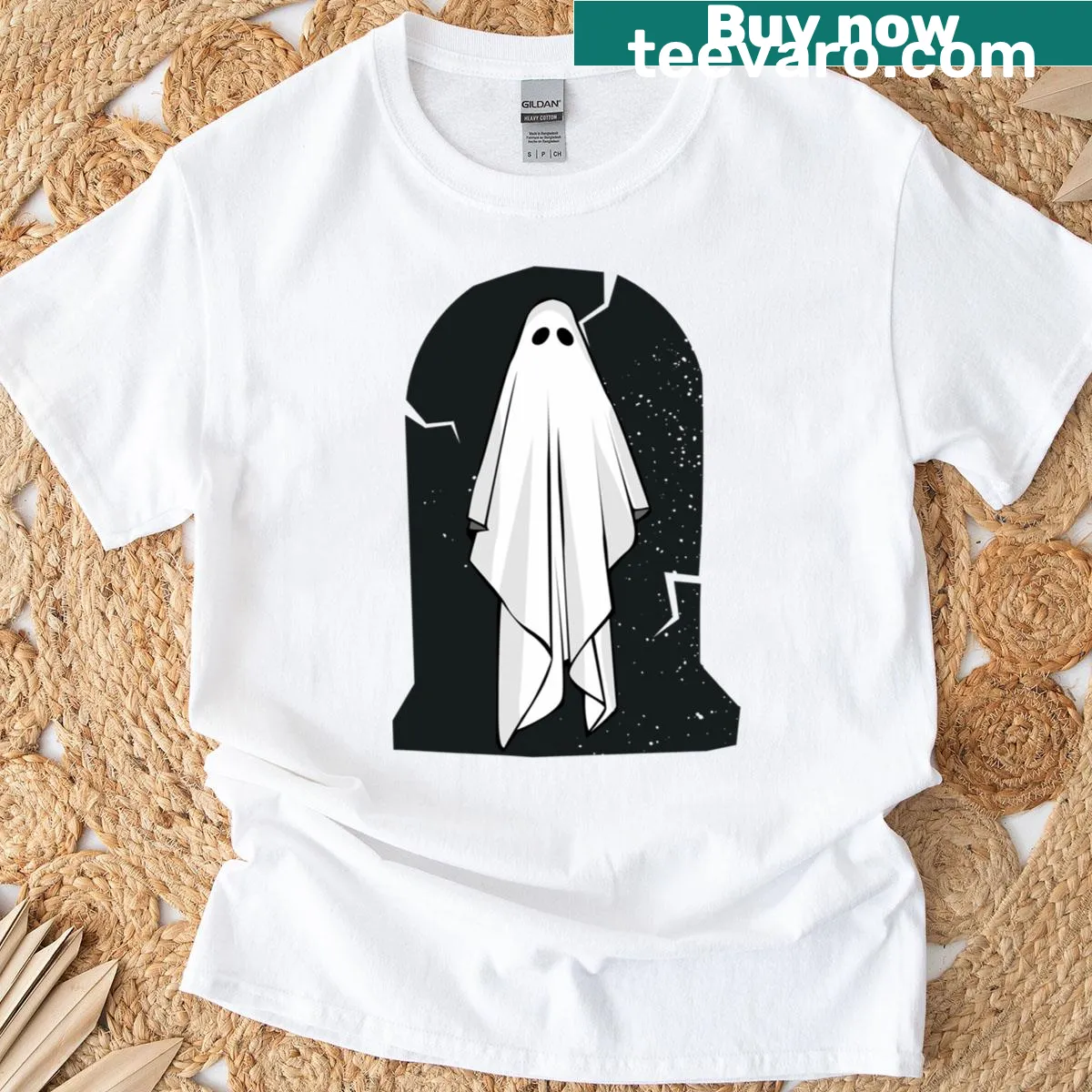 Seasonal Halloween T-shirt with spooky graphic — on a men's t-shirt