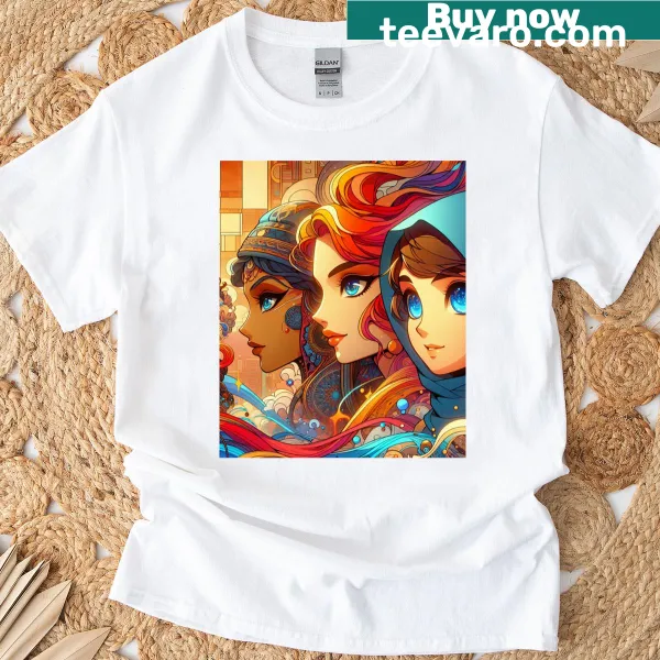 Celestial-themed t-shirt with intricate star mosaic design