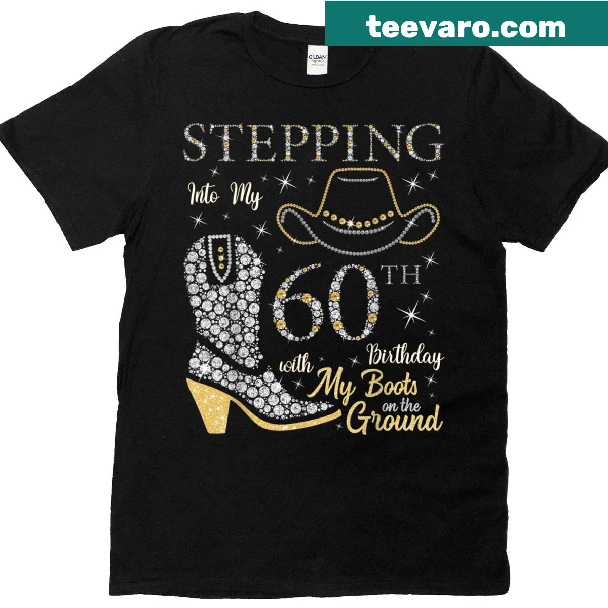 T-shirt celebrating a 60th birthday with a motivational graphic about resilience. — on a men's t-shirt