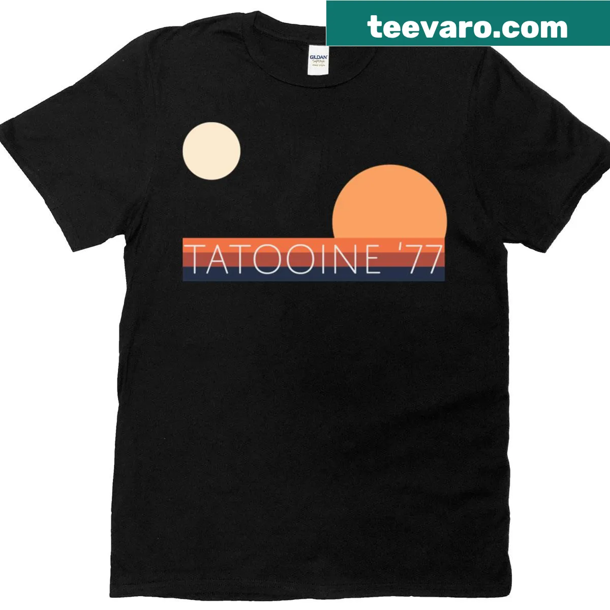 Sci-fi themed Tatooine t-shirt for fans — on a men's t-shirt