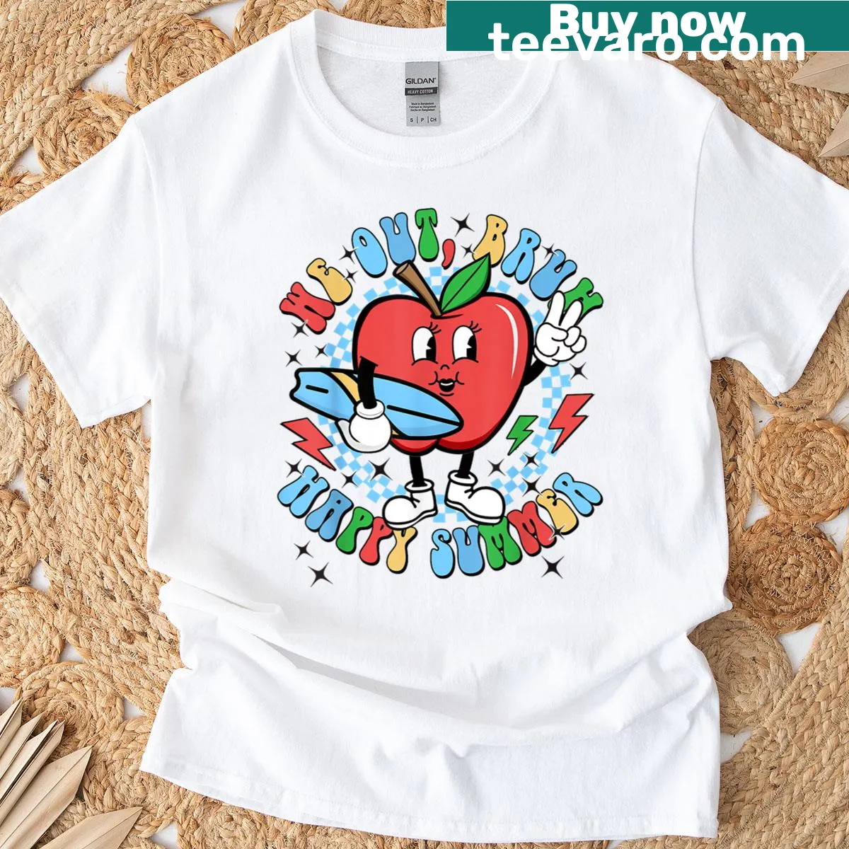 Funny Teacher Summer Bruh We Out graphic on T-shirt — on a men's t-shirt