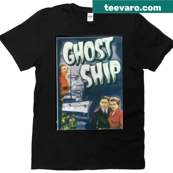 Distressed vintage ghost ship graphic on oversized t-shirt