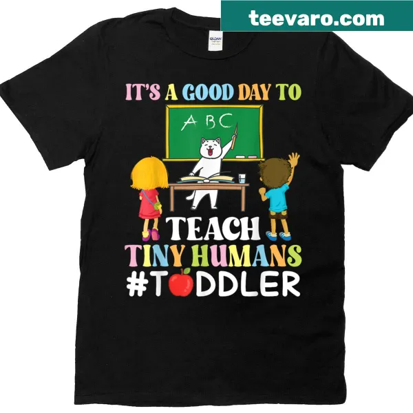 Cute teacher-themed graphic celebrating teaching kids on a t-shirt