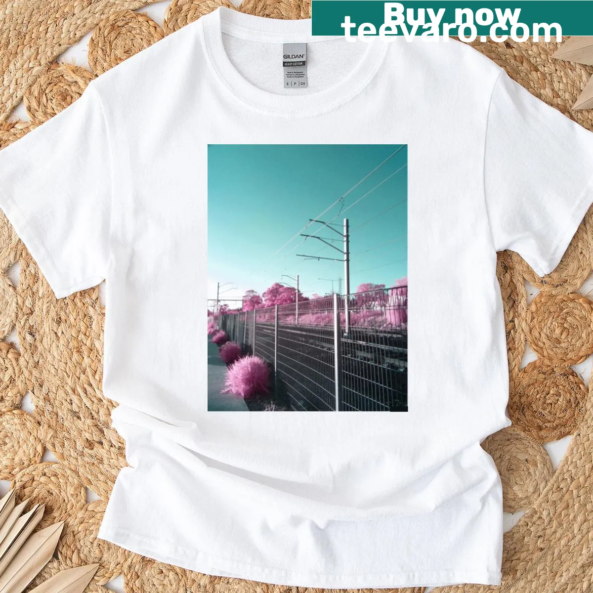 Minimalist T-shirt featuring clean typography with 'Urban 5' text — on a men's t-shirt