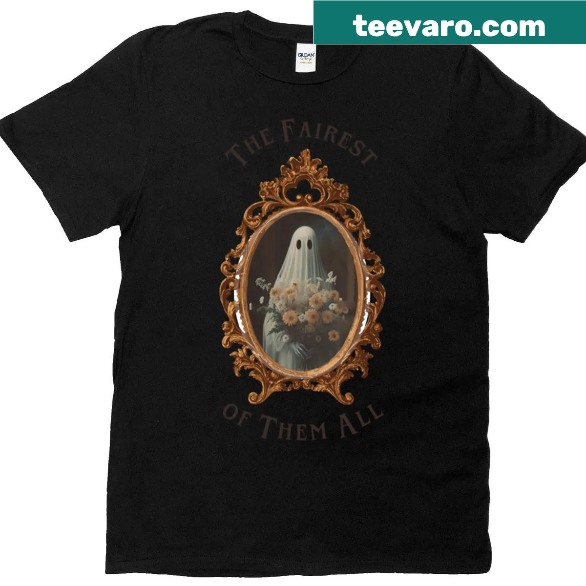 Oversized t-shirt with a spooky vintage ghost graphic — on a men's t-shirt