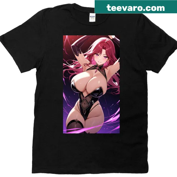 Oversized T-shirt featuring an anime sorceress illustration