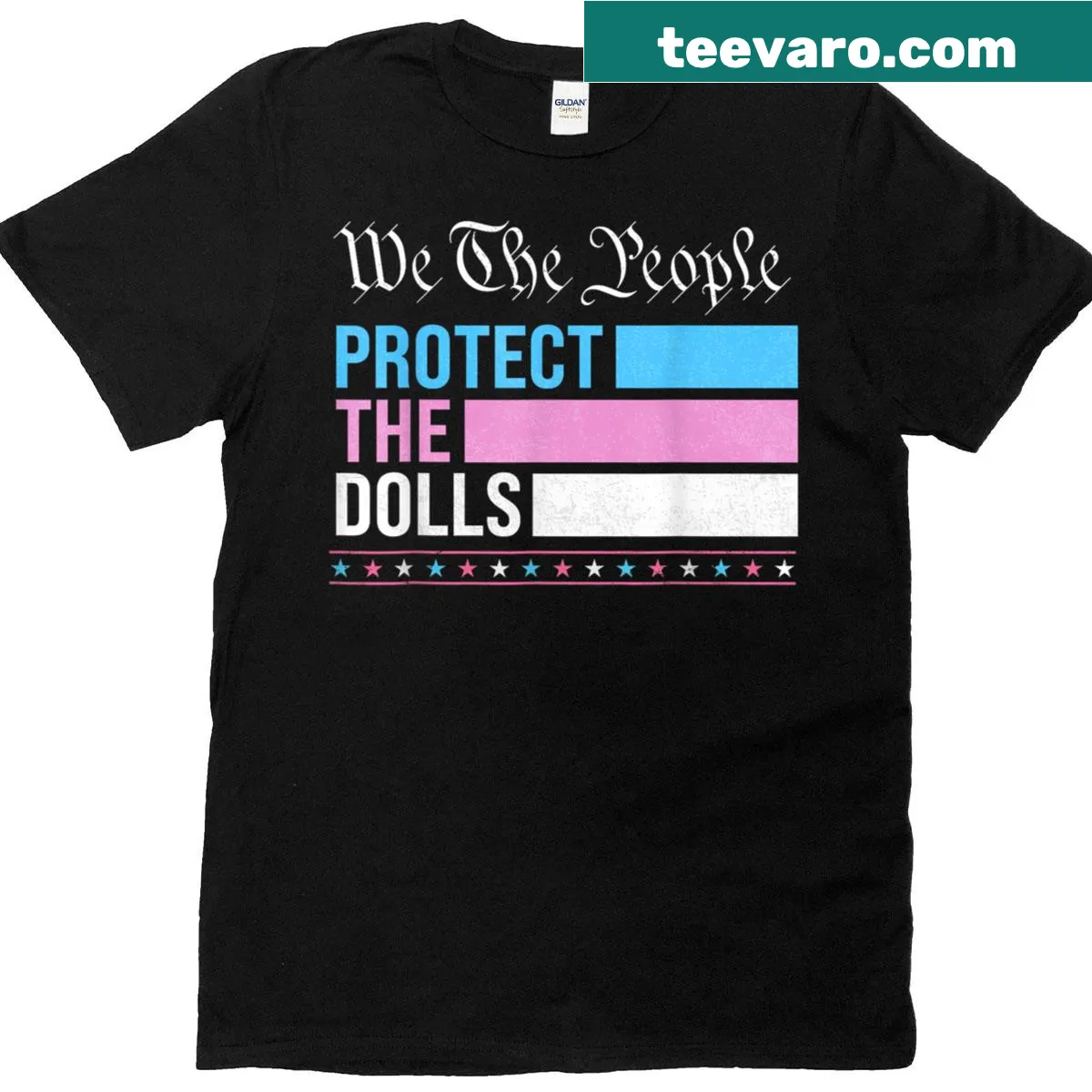 T-shirt featuring 'We The People Protect The Dolls' graphic — on a men's t-shirt