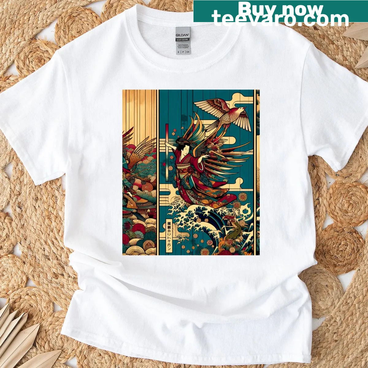 Illustrated T-shirt featuring ethereal wings symbolizing freedom — on a men's t-shirt
