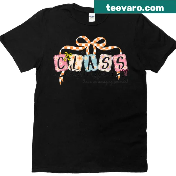 Illustrative T-shirt for teachers with 'Class Dismissed' and summer theme