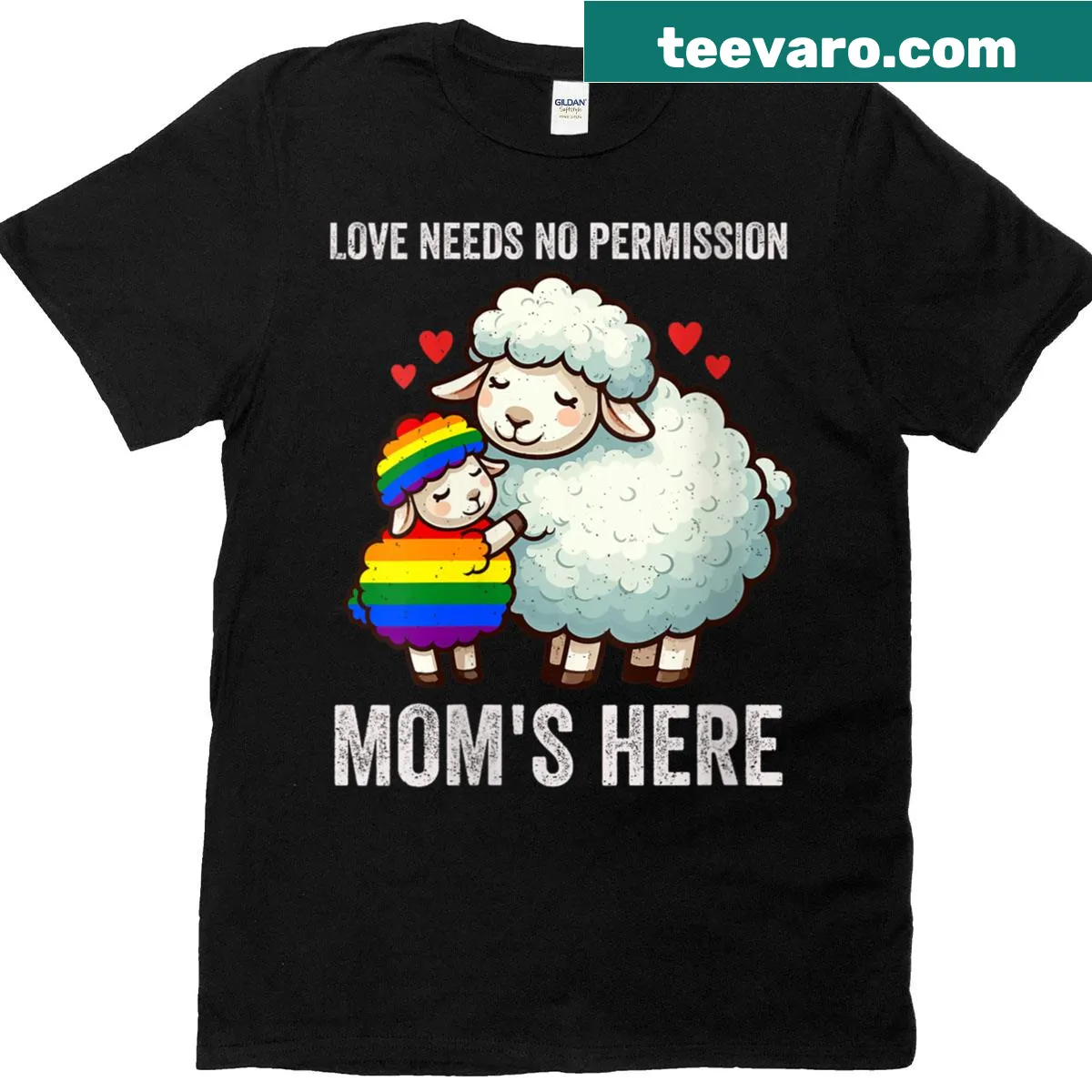 T-shirt featuring the message 'Love Needs No Permission' supporting LGBTQ+ rights. — on a men's t-shirt