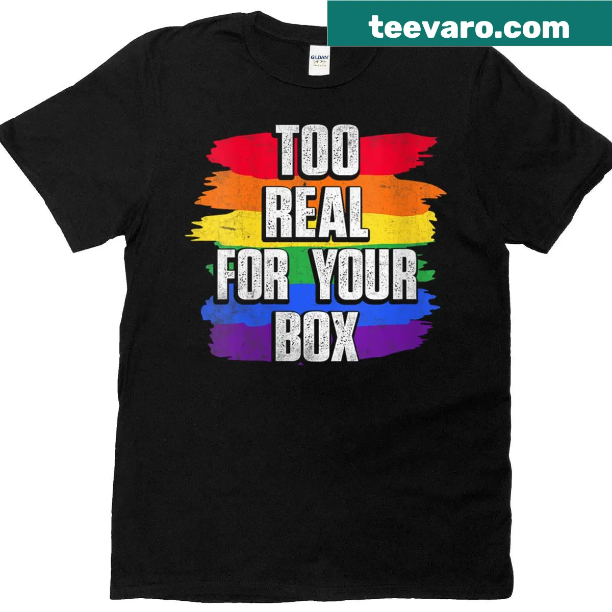 Bold text design promoting individuality and LGBTQ+ pride — on a men's t-shirt