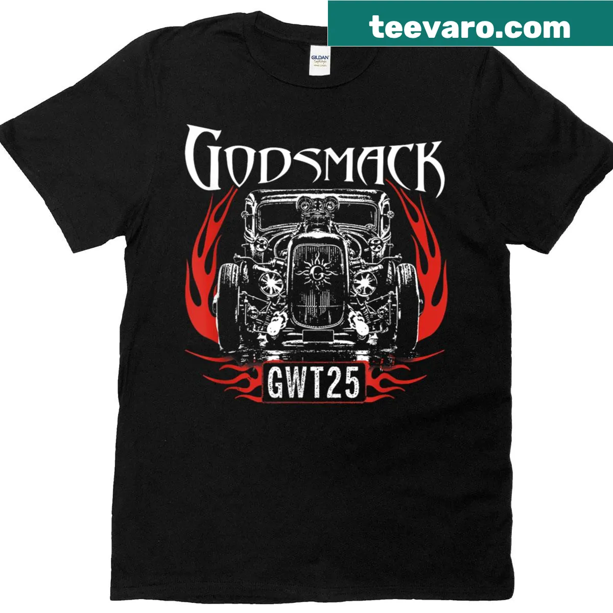 Hotrod T-shirt featuring a vintage car illustration for automotive enthusiasts — on a men's t-shirt