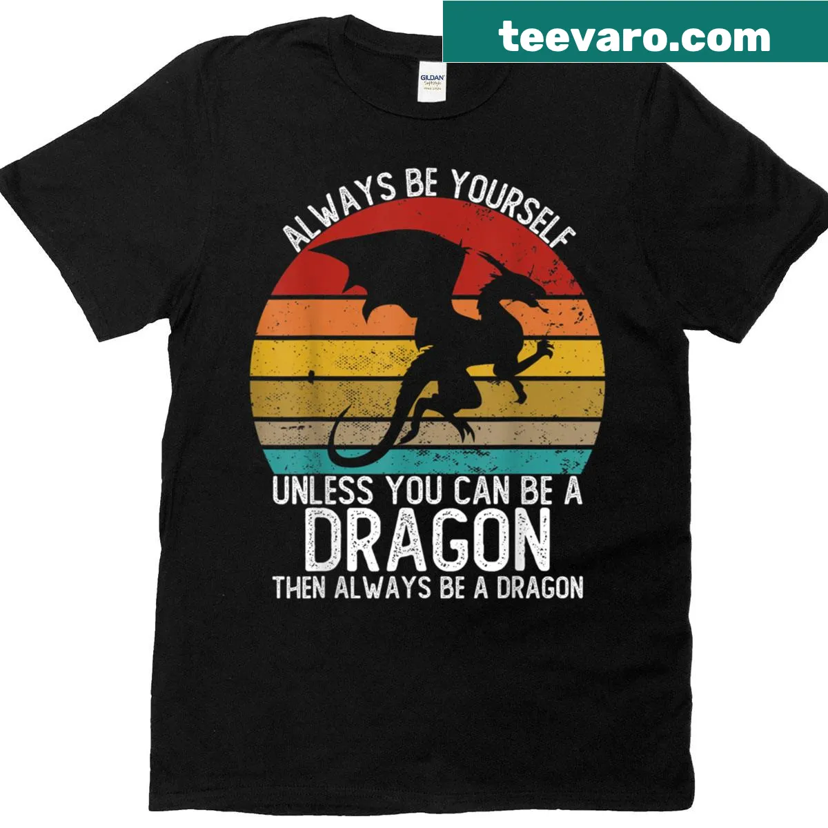 Vintage T-shirt with a whimsical dragon-themed message — on a men's t-shirt