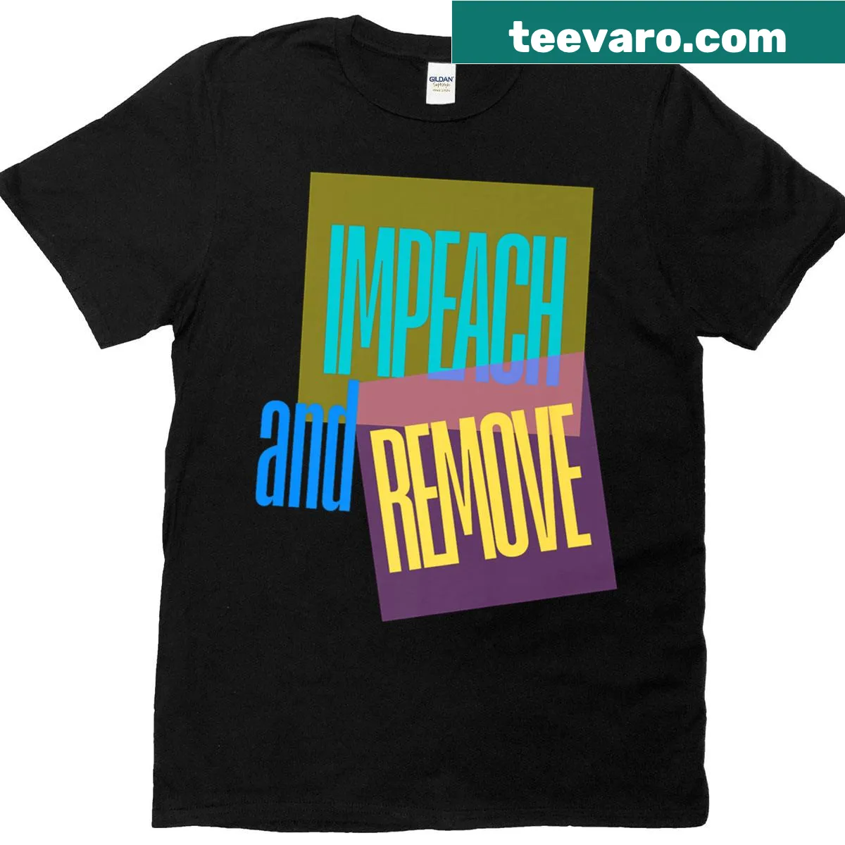 Premium T-shirt featuring the phrase 'Impeach Remove' against Trump — on a men's t-shirt