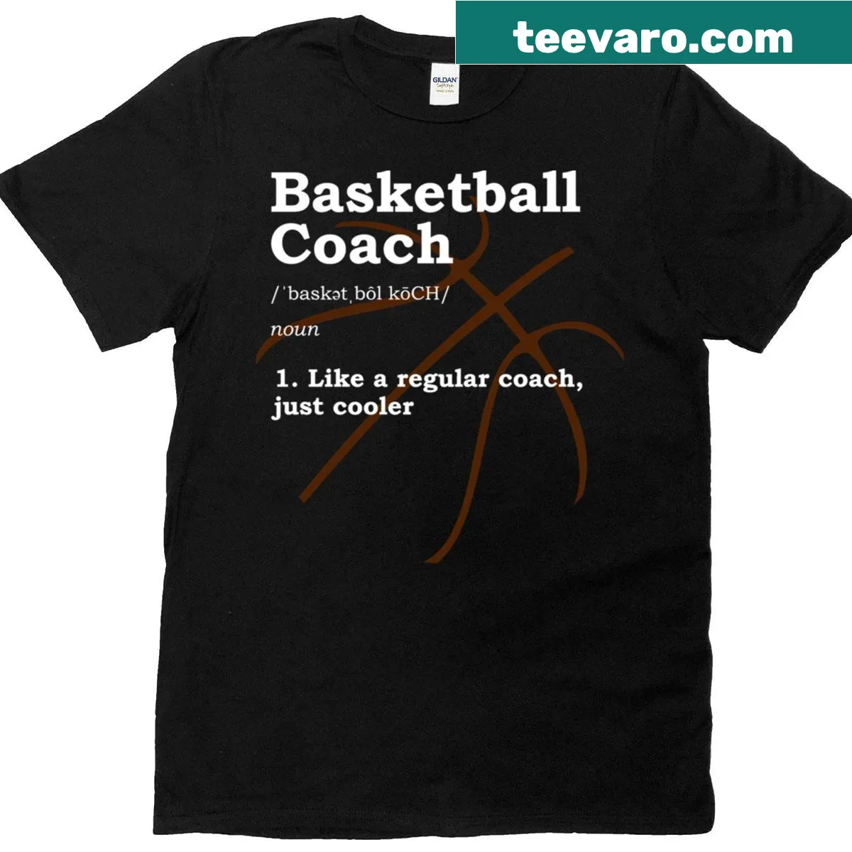 Basketball Coach T-shirt with bold lettering design — on a men's t-shirt