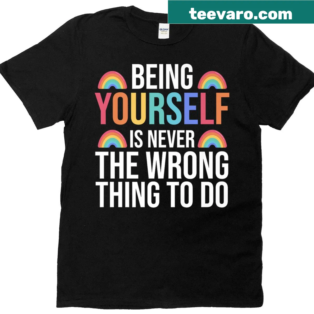 Empowering LGBTQ+ T-shirt with inspiring text — on a men's t-shirt