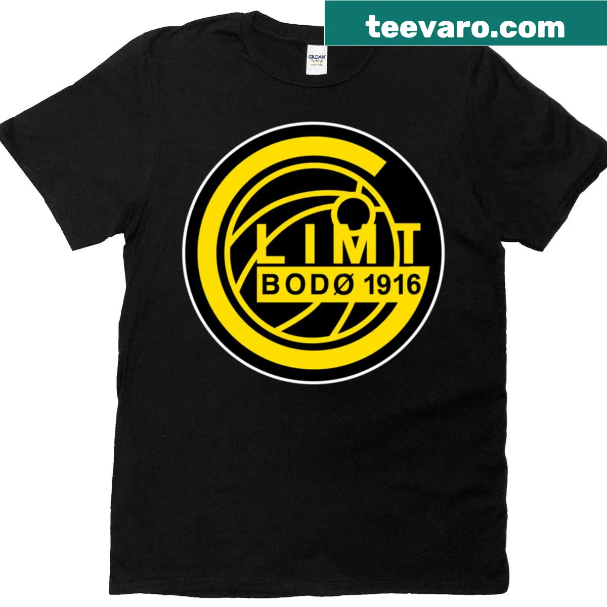 T-shirt featuring the Bodo Glimt Fotballklubben emblem — on a men's t-shirt