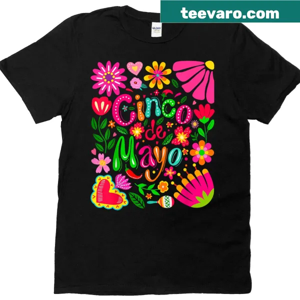 Boho floral design for Cinco De Mayo on a unisex shirt