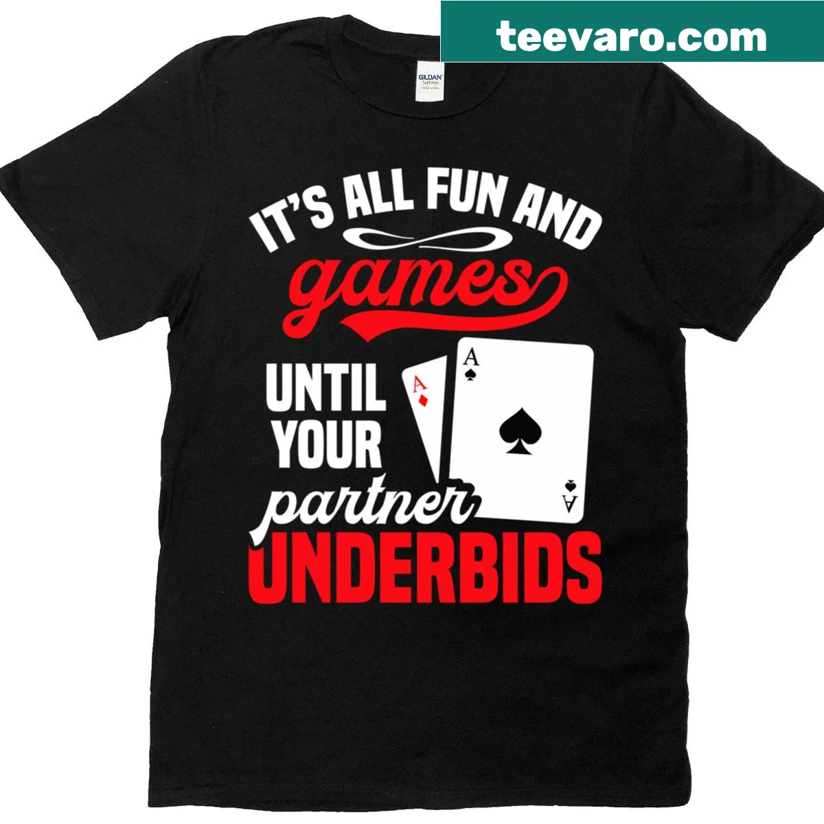 T-shirt featuring text celebrating a bridge tournament legend and Trump players. — on a men's t-shirt