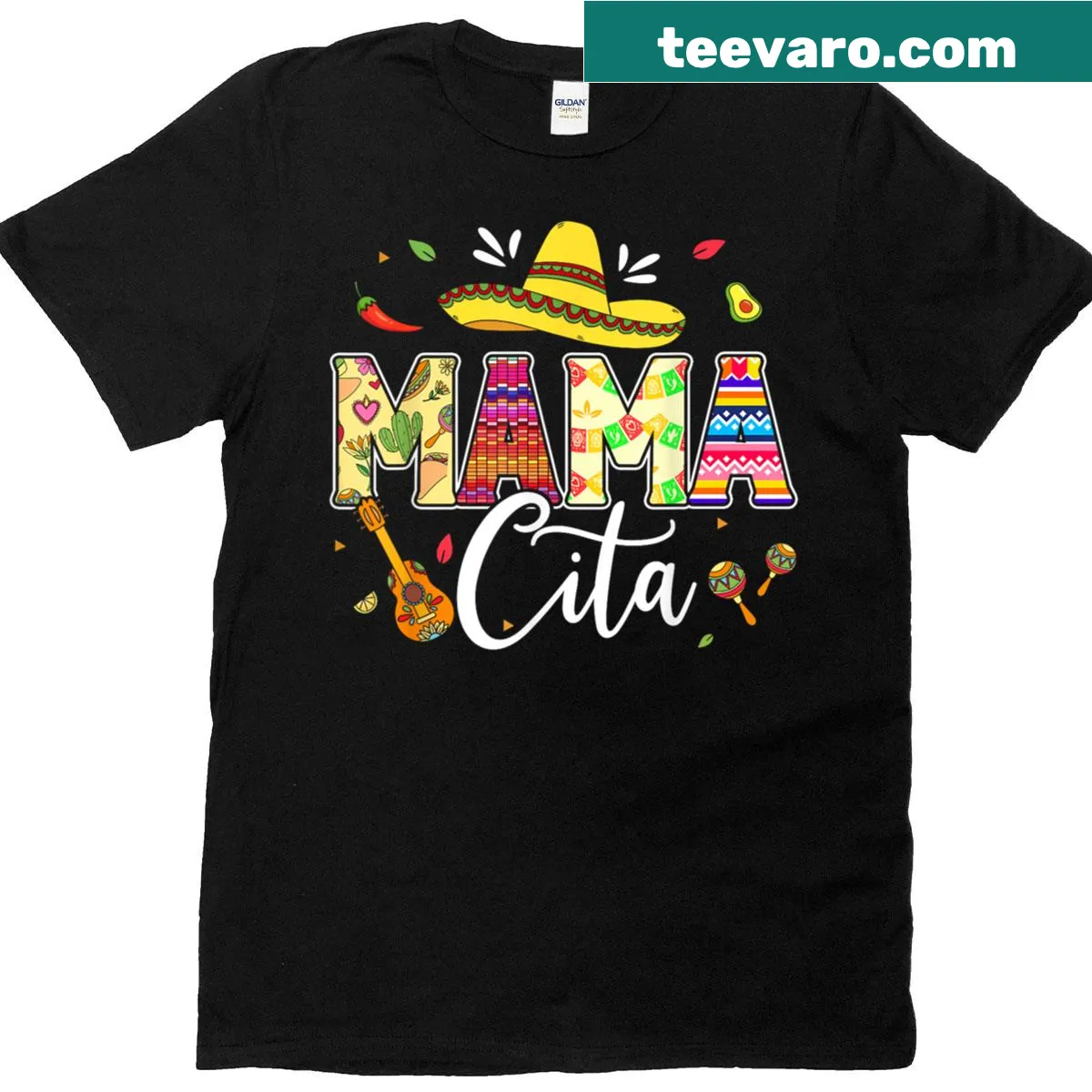 Funny Cinco De Mayo shirt for moms with Mamacita text — on a men's t-shirt
